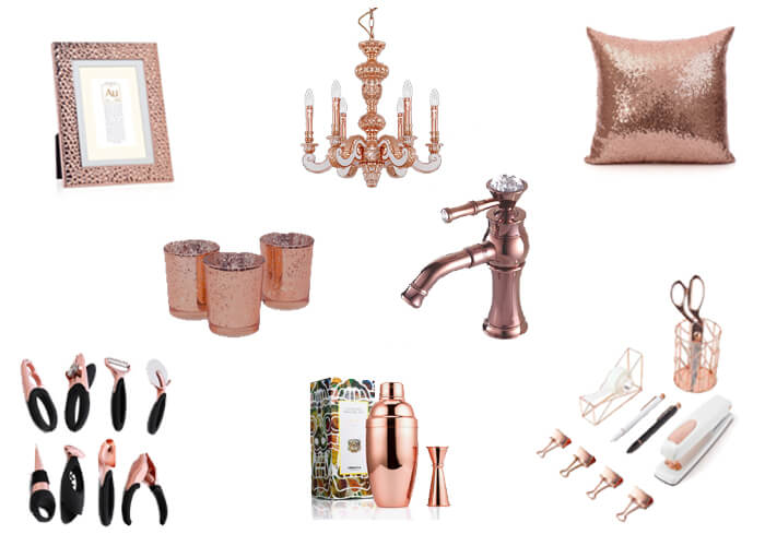 Rose gold home accessories