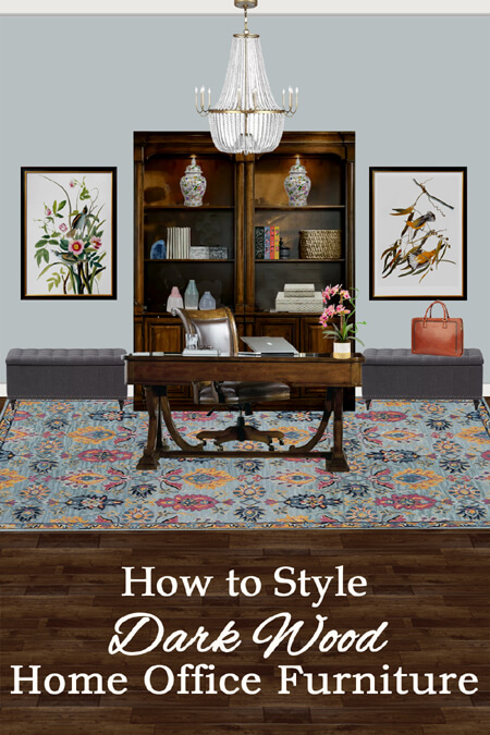 How to style dark wood home office