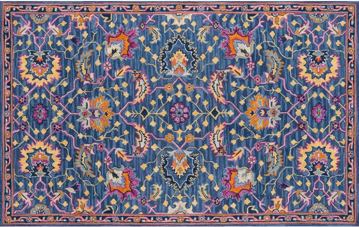 Lancaster Hand-Tufted Wool Blue Area Rug